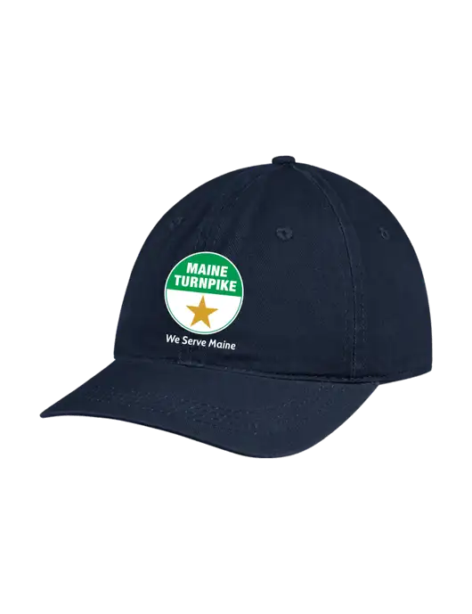 Garment Washed Unstructured Twill Navy Cap w/MTA Turnpike Logo