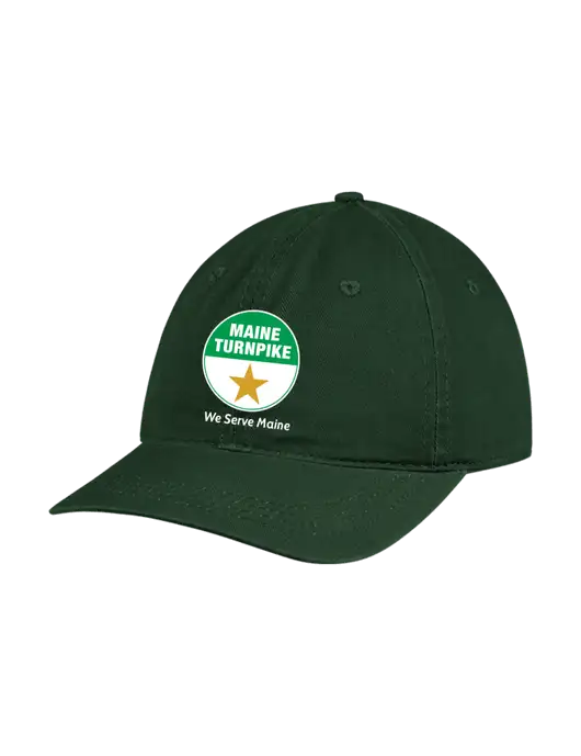 Garment Washed Unstructured Twill Dark Green Cap w/MTA Turnpike Logo