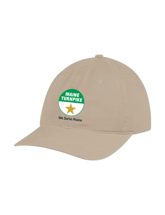 Garment Washed Unstructured Twill Tan Cap w/MTA Turnpike Logo