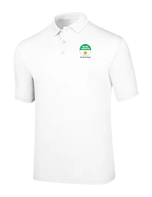 Callaway Opti-Dri White Chev Polo w/MTA Turnpike Logo