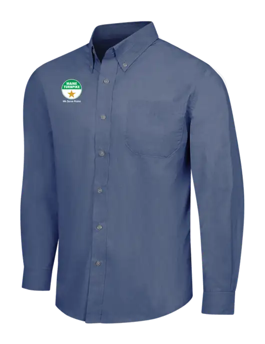 Light Navy Crosshatch Easy Care Shirt w/MTA Turnpike Logo