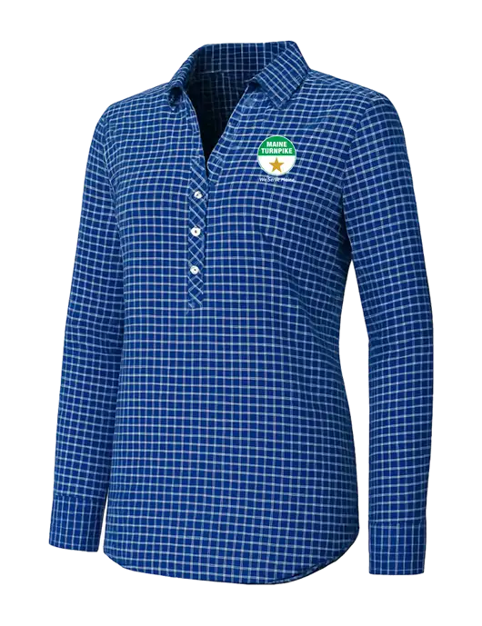 Womens Navy/White City Stretch Shirt w/MTA Turnpike Logo