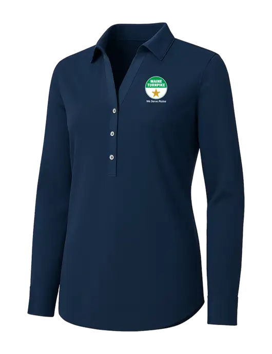 Womens Navy City Stretch Shirt w/MTA Turnpike Logo
