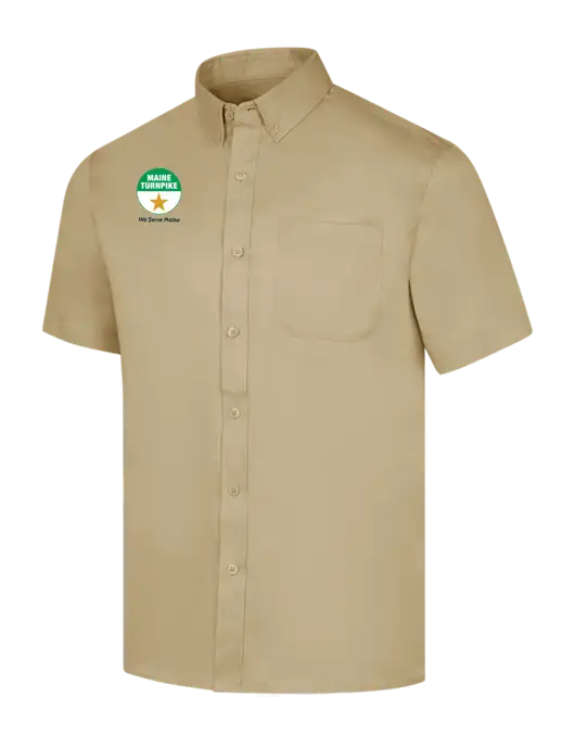 Short Sleeve Dark Tan Superpro React Twill Shirt w/MTA Turnpike Logo
