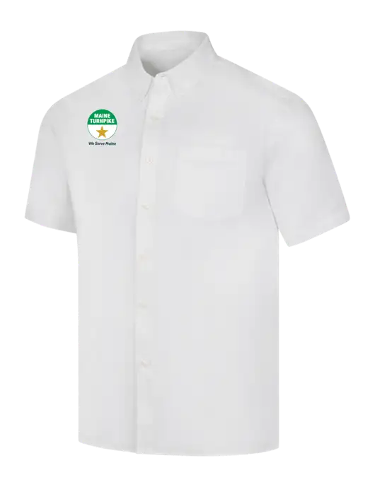 Short Sleeve White Superpro React Twill Shirt w/MTA Turnpike Logo
