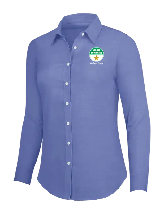 Navy Womens SuperPro Oxford Shirt w/MTA Turnpike Logo
