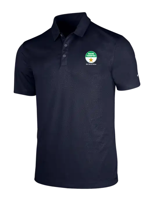 NIKE Dark Navy Dri-Fit Embossed Tri-Blade Polo w/MTA Turnpike Logo