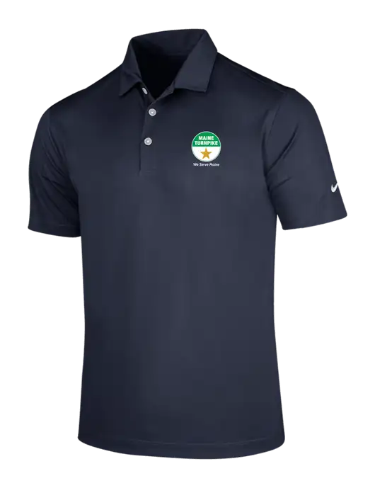 NIKE Dark Navy Dri-Fit Vertical Mesh Polo w/MTA Turnpike Logo