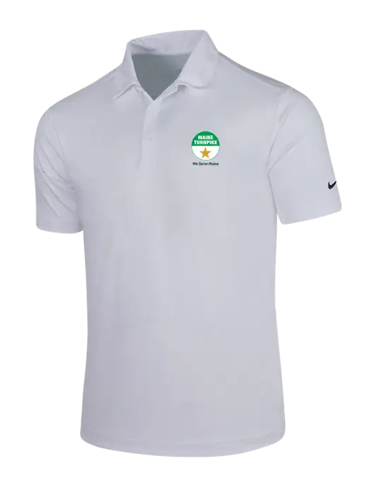 NIKE White Dri-Fit Vertical Mesh Polo w/MTA Turnpike Logo