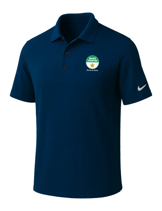 NIKE Navy Dri-Fit Micro Pique Polo w/MTA Turnpike Logo
