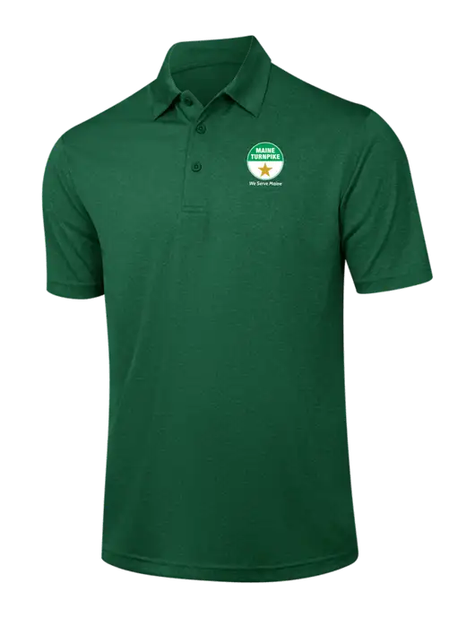 Dark Green Heather Contender Polo w/MTA Turnpike Logo