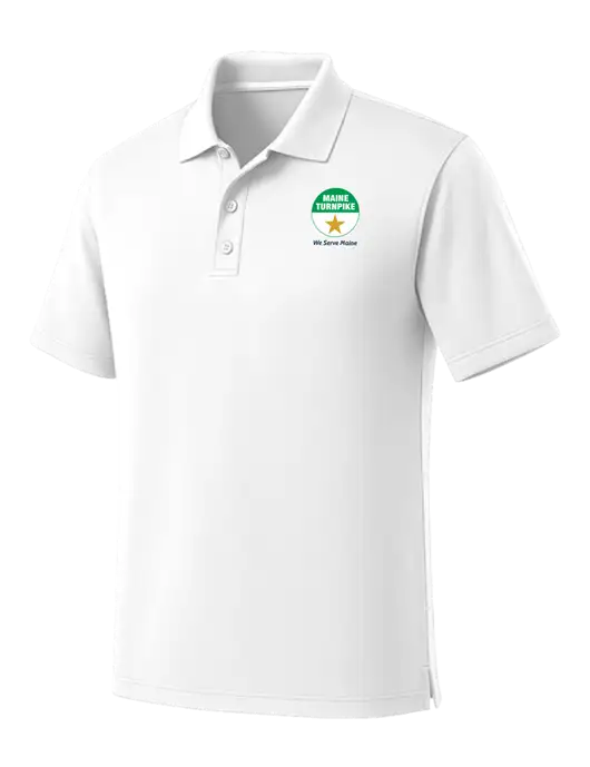 White Dry Zone UV Micro Mesh Polo w/MTA Turnpike Logo