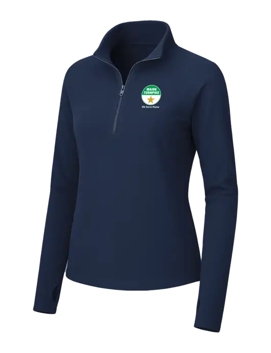 Womens Navy Microfleece 1/2 Zip Pullover w/MTA Turnpike Logo