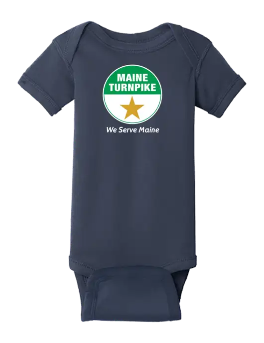 Rabbit Skins Navy Infant Short Sleeve Baby Rib Bodysuit w/MTA Turnpike Logo