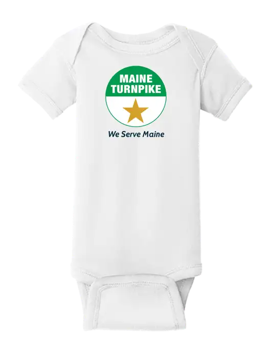 Rabbit Skins White Infant Short Sleeve Baby Rib Bodysuit w/MTA Turnpike Logo