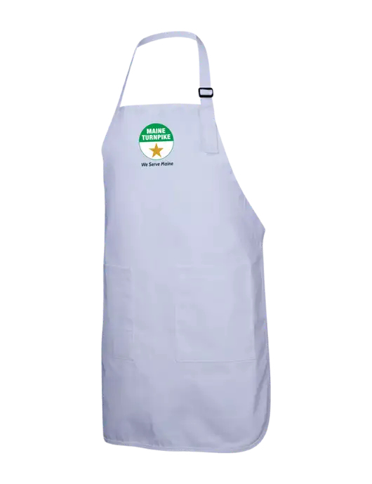 Full-Length White Apron With Pockets w/MTA Turnpike Logo