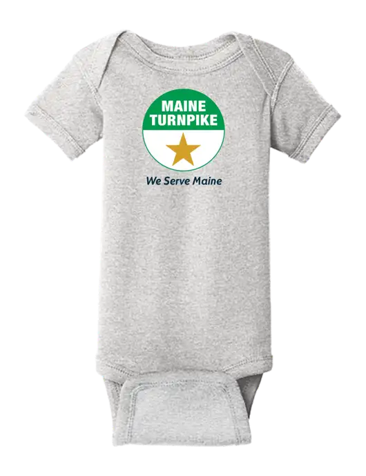 Rabbit Skins Light Grey Heather Infant Short Sleeve Baby Rib Bodysuit w/MTA Turnpike Logo