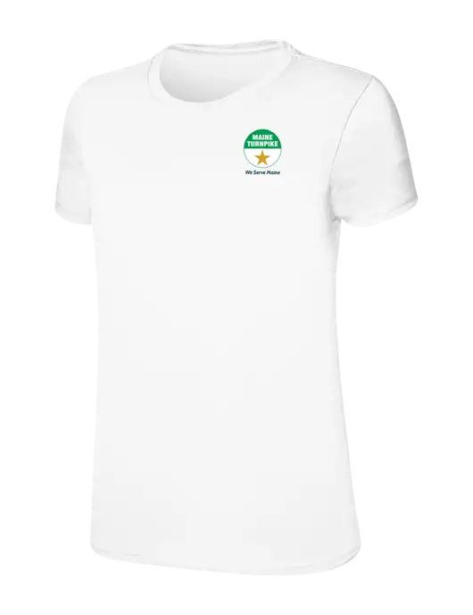 Womens Ring Spun White 4.5 oz T-Shirt w/MTA Turnpike Logo