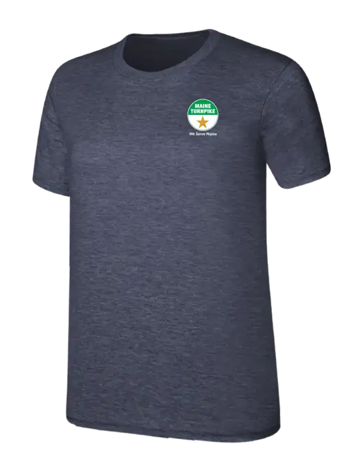 Womens Ring Spun Heather Navy 4.5 oz T-Shirt w/MTA Turnpike Logo