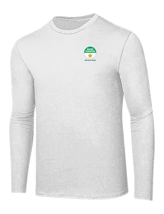 Ring Spun White 4.5 oz Long Sleeve T-Shirt w/MTA Turnpike Logo
