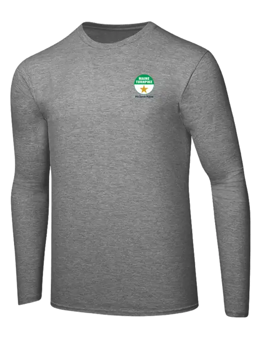 Ring Spun Light Heather Grey 4.5 oz Long Sleeve T-Shirt w/MTA Turnpike Logo