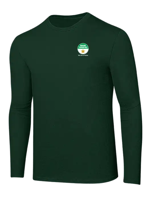 Ring Spun Forest Green 4.5 oz Long Sleeve T-Shirt w/MTA Turnpike Logo
