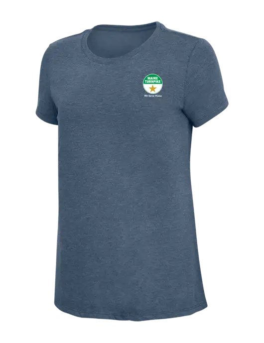 Womens Simply Soft Navy Frost 4.5oz  Poly/Combed Ring Spun Cotton T-Shirt w/MTA Turnpike Logo