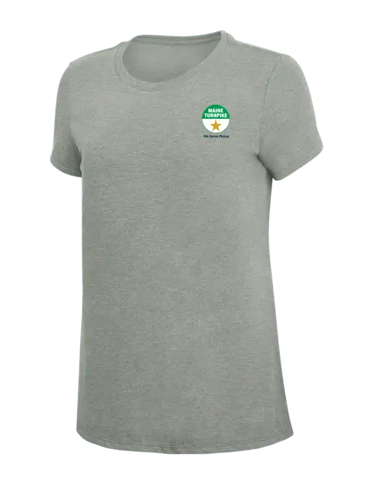 Womens Simply Soft Grey Frost 4.5oz  Poly/Combed Ring Spun Cotton T-Shirt w/MTA Turnpike Logo