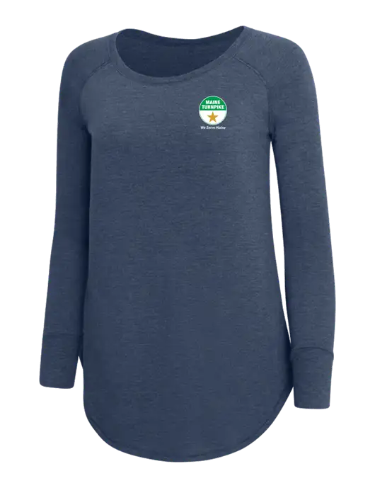 Womens Perfect Wide Collar Tunic Tri-Blend Navy Frost 4.5 oz T-Shirt w/MTA Turnpike Logo