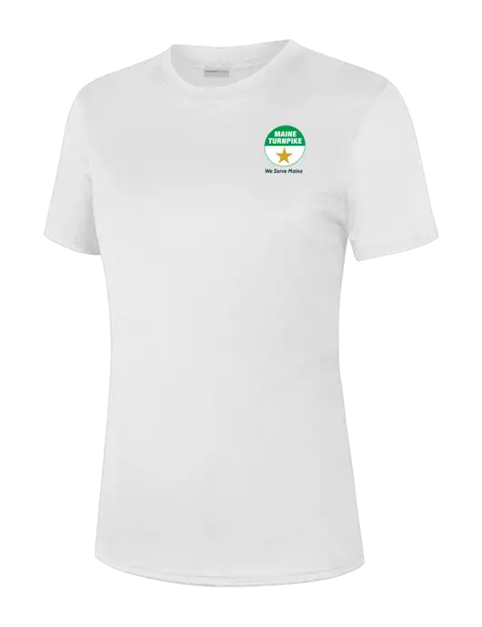  Womens White PosiCharge Competitor Tee w/MTA Turnpike Logo