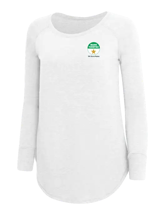 Womens Perfect Wide Collar Tunic Tri-Blend White 4.5 oz T-Shirt w/MTA Turnpike Logo