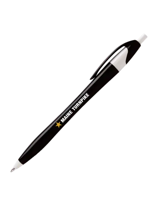 Novella Black/White Executive Pen - Blue Ink w/MTA Turnpike Logo