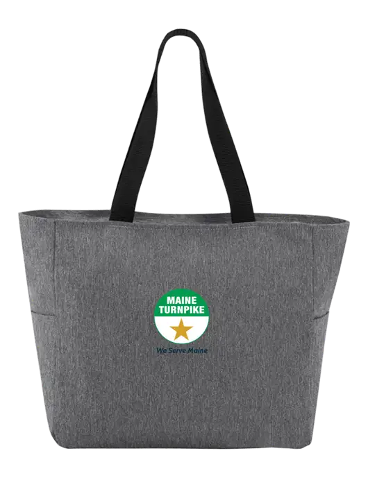 Everyday Heather Grey Zip Tote  w/MTA Turnpike Logo