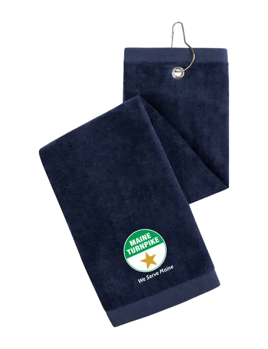 Navy Tri-Fold Golf Towel with Grommet w/MTA Turnpike Logo