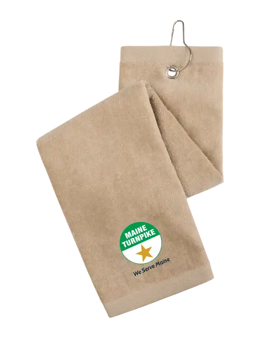 Khaki Tri-Fold Golf Towel with Grommet w/MTA Turnpike Logo