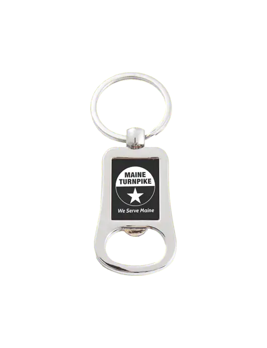 Silver & Black Bottle Opener Keychain w/MTA Turnpike Logo