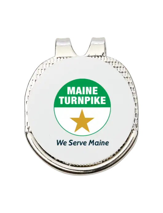 Antique Silver Hat Clip w/Golf Ball Marker w/MTA Turnpike Logo