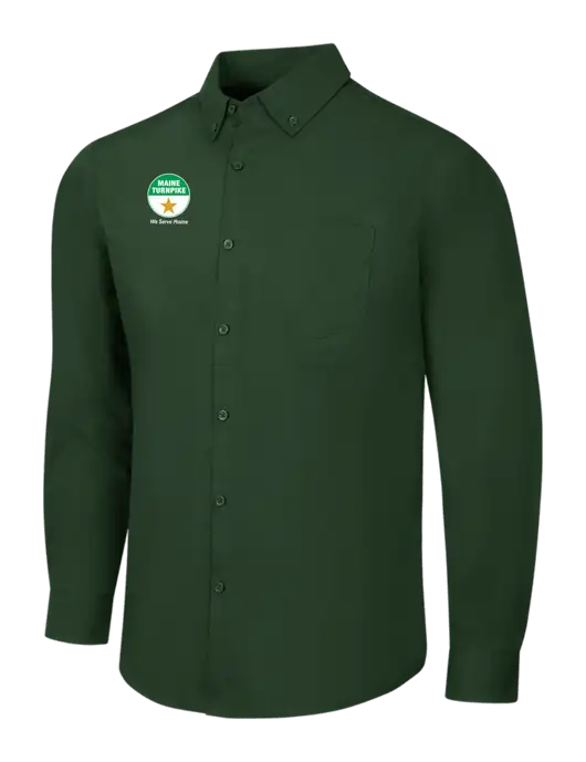 Forest Green Long Sleeve Carefree Poplin Shirt w/MTA Turnpike Logo