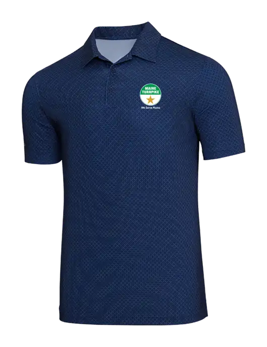 Adidas Navy Blue Diamond Dot Print Polo w/MTA Turnpike Logo