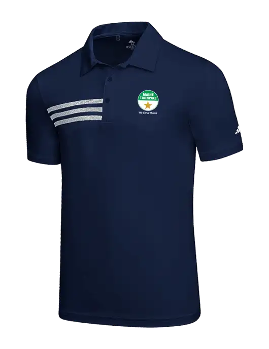 Adidas Navy 3 Stripes Chest Polo w/MTA Turnpike Logo