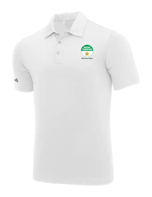 Adidas White Ultimate Solid Polo w/MTA Turnpike Logo