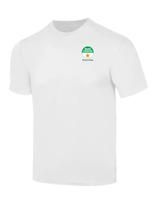 Simply Soft White 4.5oz  Poly/Combed Ring Spun Cotton T-Shirt w/MTA Turnpike Logo