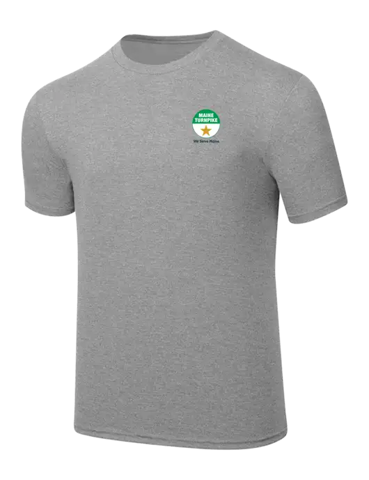 Simply Soft Heathered Light Grey 4.5oz  Poly/Combed Ring Spun Cotton T-Shirt w/MTA Turnpike Logo