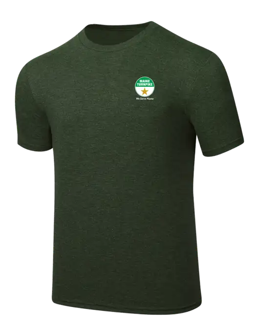 Simply Soft Heathered Forest Green 4.5oz  Poly/Combed Ring Spun Cotton T-Shirt w/MTA Turnpike Logo