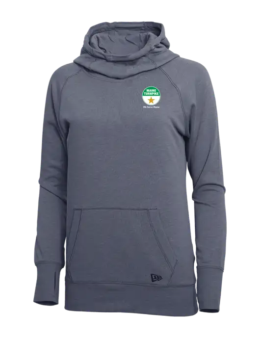 New Era True Navy Heather Womens Tri-Blend Fleece Pullover Hoodie w/MTA Turnpike Logo