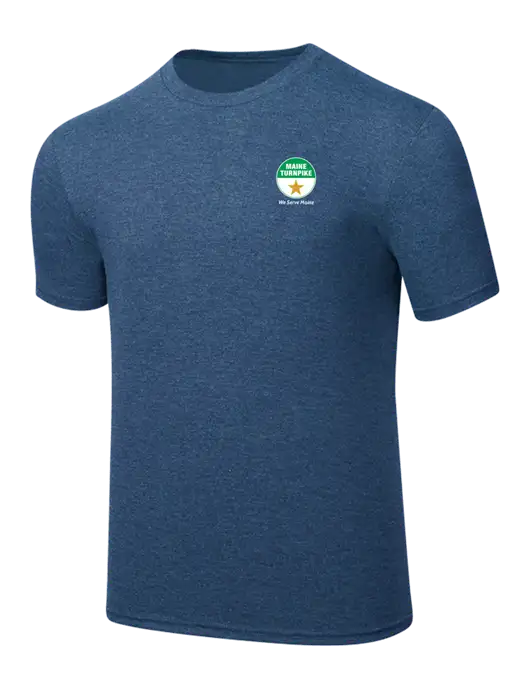 Simply Soft Heathered Navy 4.5oz  Poly/Combed Ring Spun Cotton T-Shirt w/MTA Turnpike Logo