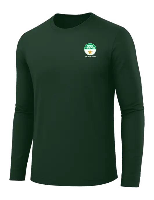 Long Sleeve Dark Green PosiCharge Competitor Tee w/MTA Turnpike Logo