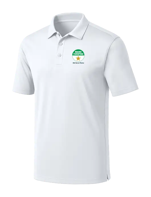 White Silk Touch Performance Polo w/MTA Turnpike Logo