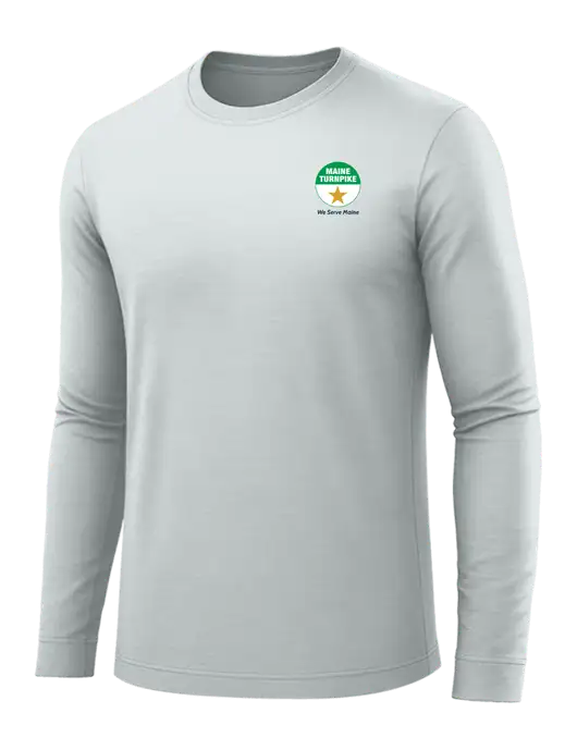 Long Sleeve Light Grey PosiCharge Competitor Tee w/MTA Turnpike Logo