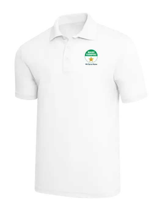 White PosiCharge RacerMesh Polo w/MTA Turnpike Logo